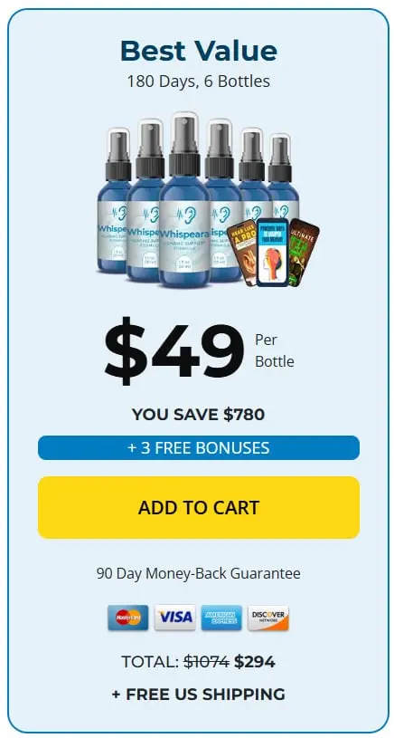 Whispeara 6 Bottle Price